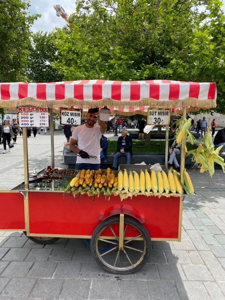 トルコ・イスタンブールには移動式屋台が多い