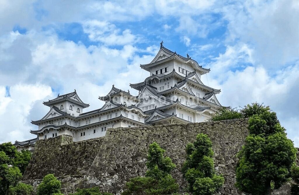 兵庫県の姫路城、日本の国宝であり世界遺産に登録された城